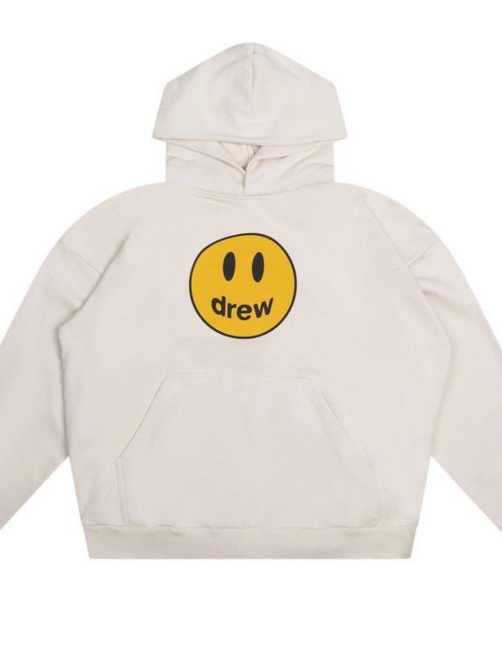 Drew House Milky White Hoodie with Yellow Smiley